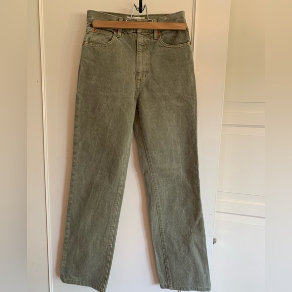 SLVRLAKE London high-rise straight-leg jeans. Pale green Size 24 - Picture 4 of 15